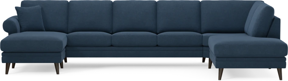 Eden - 3-sits soffa med schäslong vänster och divan höger - Blå