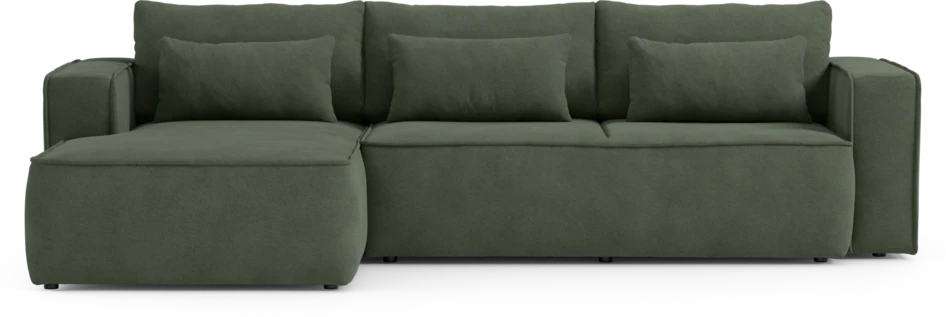 Ide - Bäddsoffa 3-sits med schäslong vänster - Grön