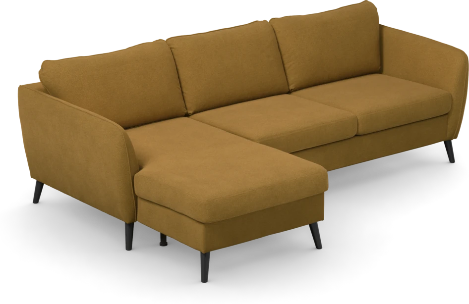 County - 3-sits soffa med flyttbar schäslong - Gul