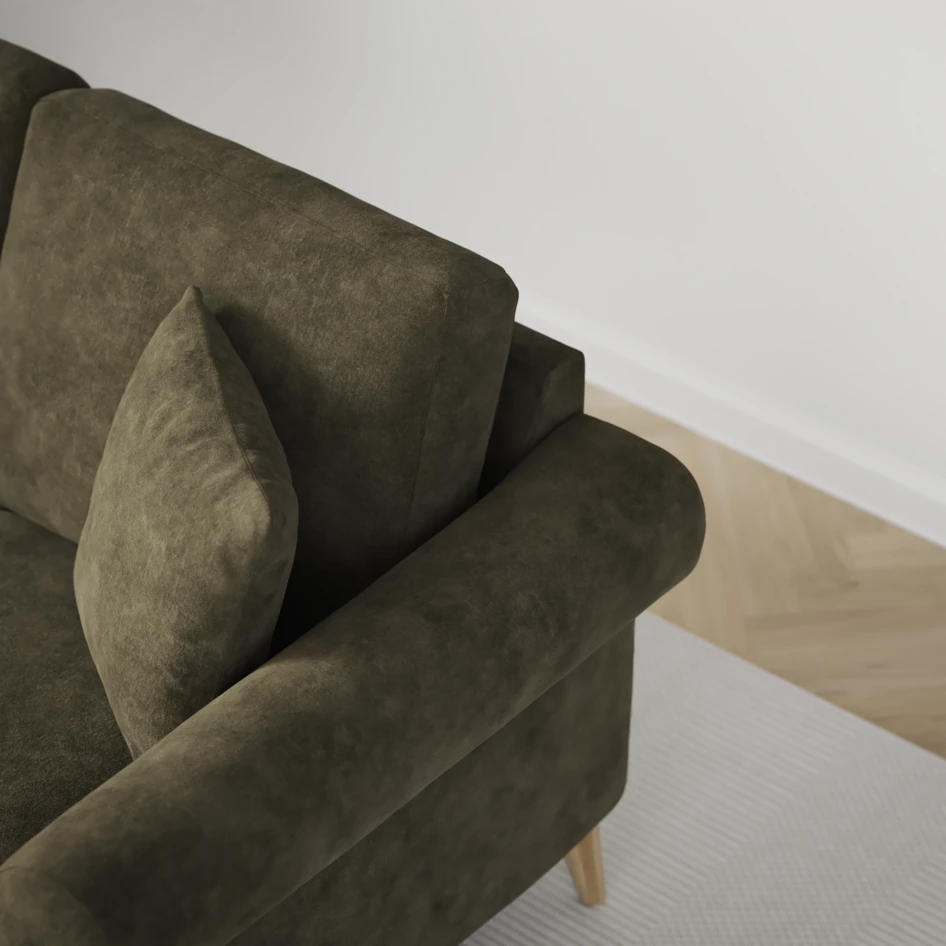Eden - 3-sits soffa med divan vänster och schäslong höger - Grön