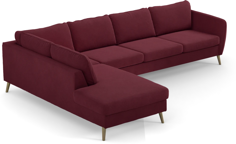 County - 3-sits soffa med divan vänster - Röd