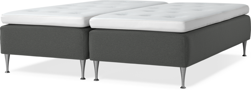 Delux Sense - Ramsäng, dubbelsäng med bäddmadrass - Grå