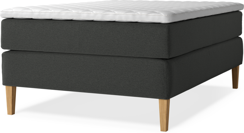 Delux Exclusive - Kontinentalsäng, enkelsäng 140 cm med bäddmadrass - Grå