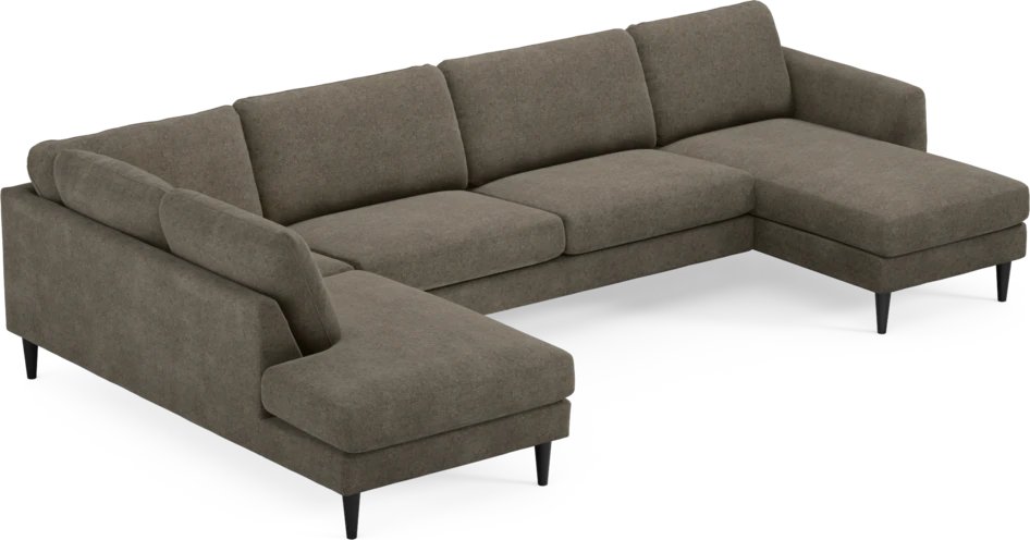 Bridge - 3-sits soffa med divan vänster och schäslong höger - Brun