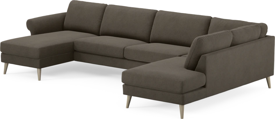 Bridge - 3-sits soffa med schäslong vänster och divan höger - Brun