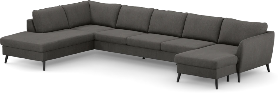 County - 4-sits soffa med divan vänster och schäslong höger - Brun