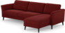 Bridge - 3-sits soffa med schäslong höger - Röd