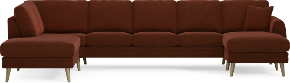 Eden - 3-sits soffa med divan vänster och schäslong höger - Orange