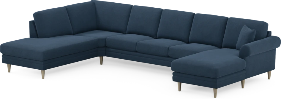 Eden - 3-sits soffa med divan vänster och schäslong höger - Blå