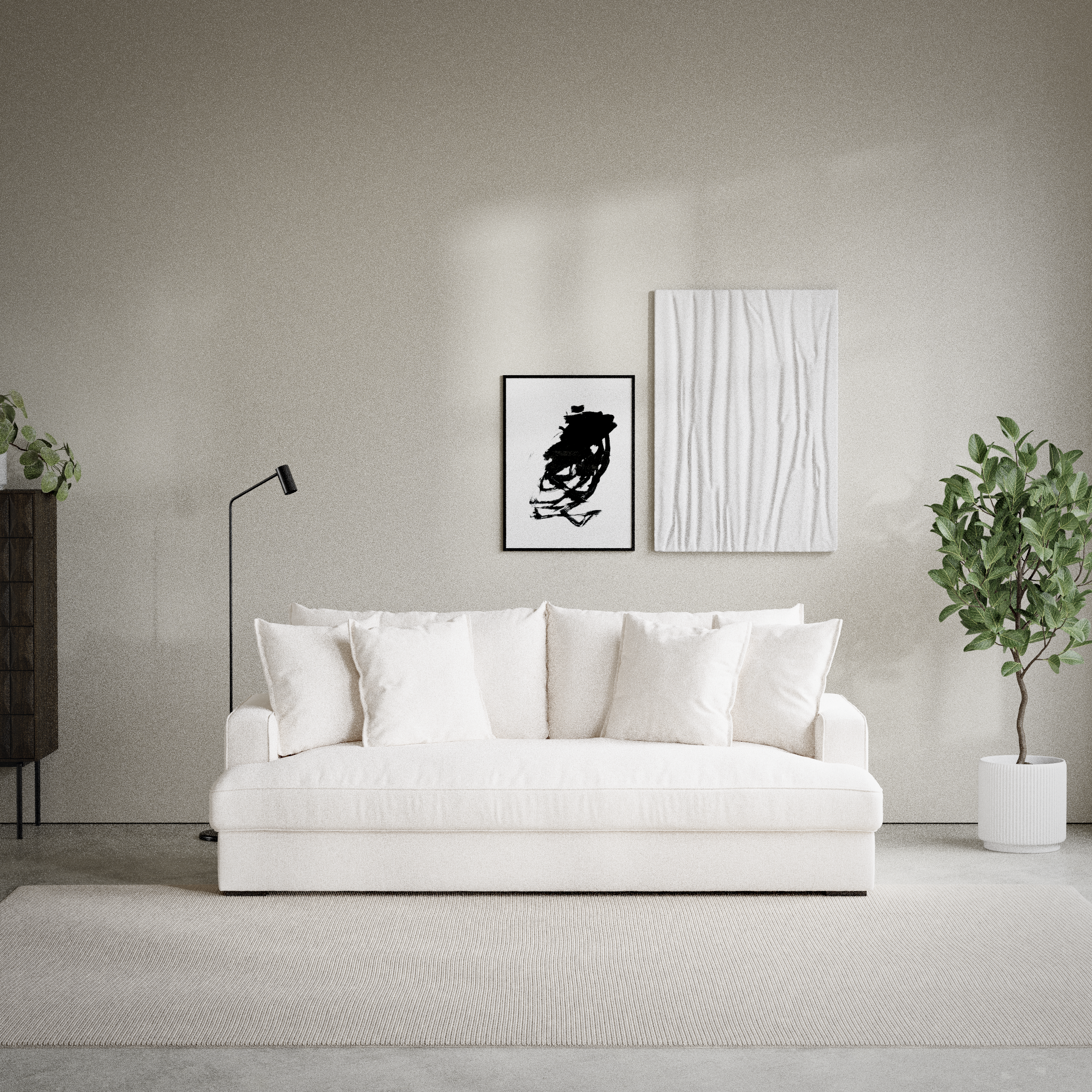 Mila - 3-sits soffa, hel dyna - inspiration