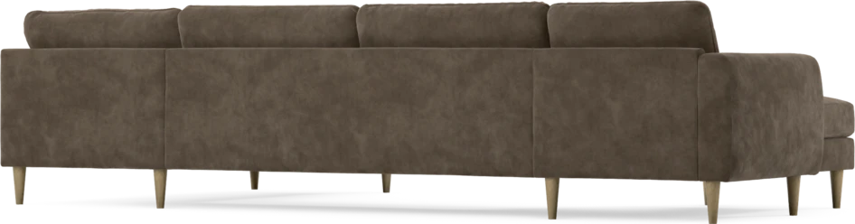 Bridge - 3-sits soffa med schäslong vänster och divan höger - Brun
