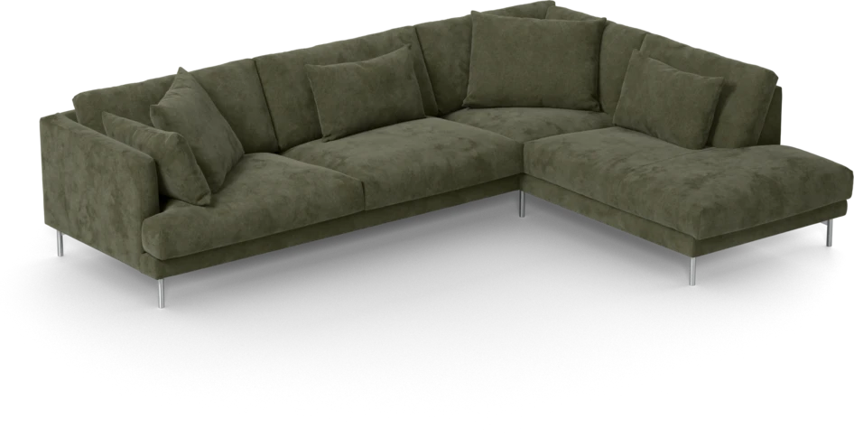 Harper - 3-sits soffa med divan höger - Grön