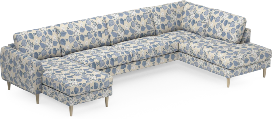 Bridge - 3-sits soffa med schäslong vänster och divan höger - Blå