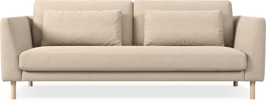 Willow - 3-sits soffa, hel dyna, fast klädsel - Beige