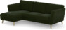 Madison Lux - 2-sits soffa med schäslong vänster - Grön