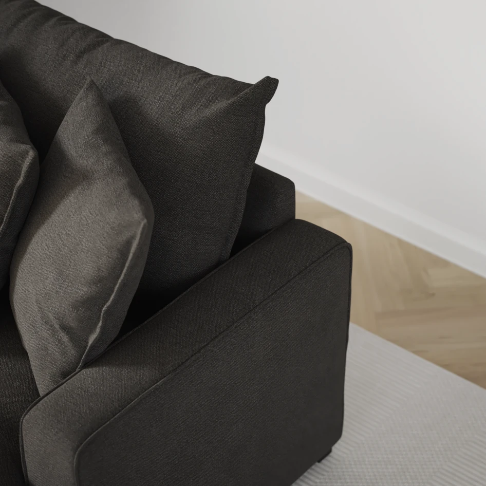 Mila - 3-sits soffa, hel dyna - Brun