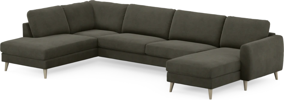 Bridge - 3-sits soffa med divan vänster och schäslong höger - Grå