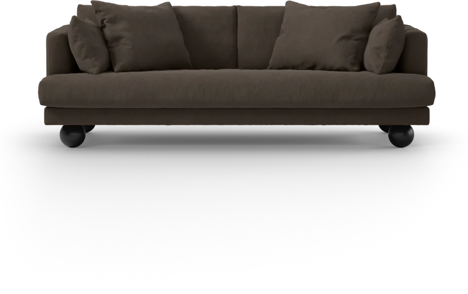 Harper - 3-sits soffa, hel dyna - Brun