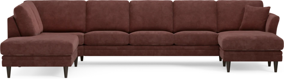 Eden - 3-sits soffa med divan vänster och schäslong höger - Röd