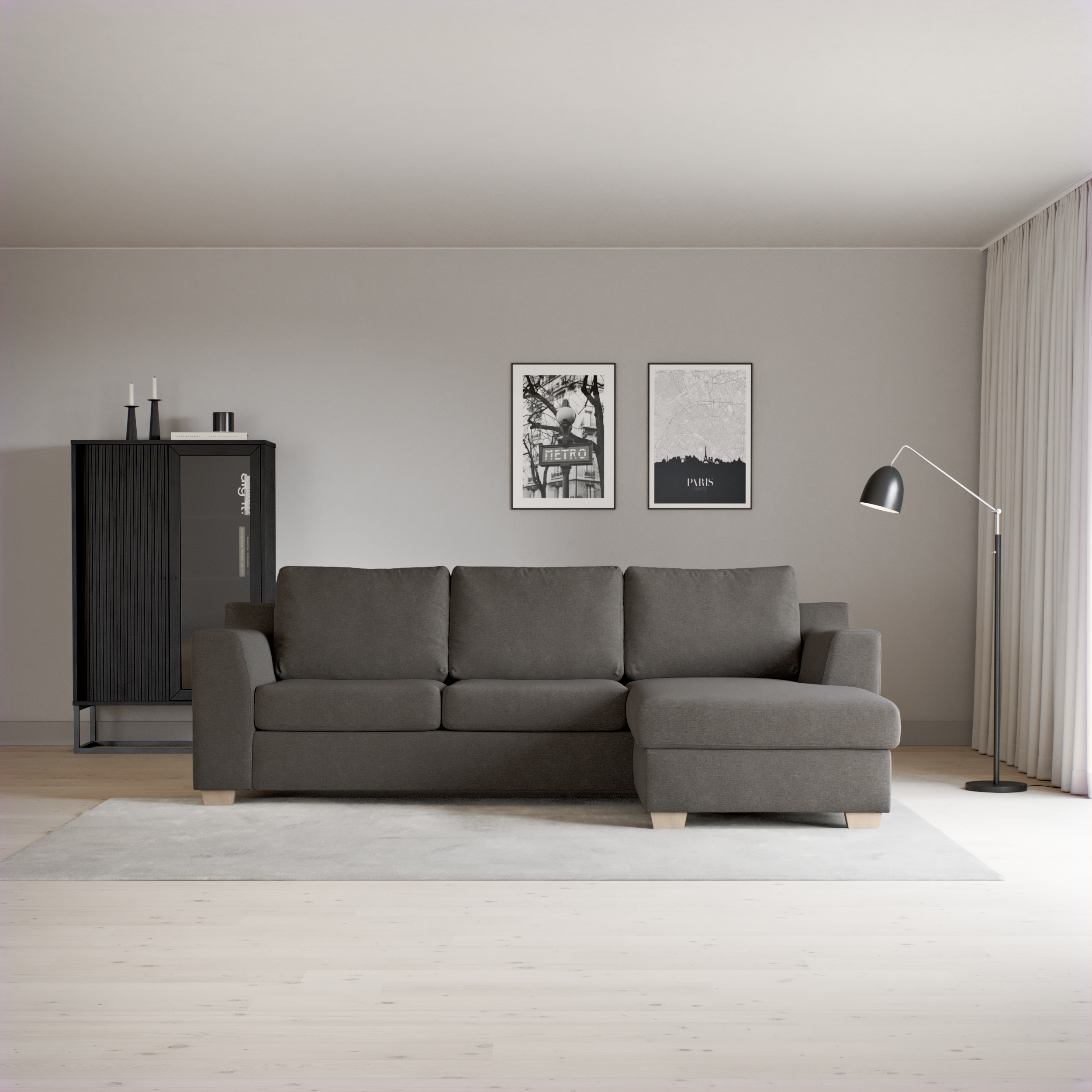 Friday, 3-sits soffa med schäslong höger
