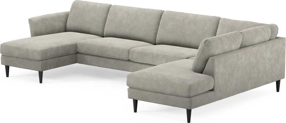 Bridge - 3-sits soffa med schäslong vänster och divan höger - Grå