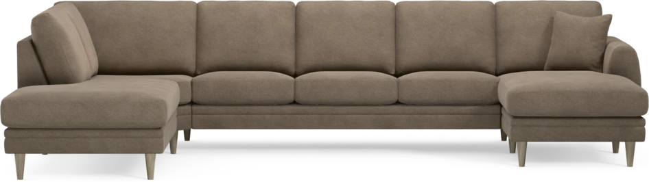 Eden - 3-sits soffa med divan vänster och schäslong höger - Brun