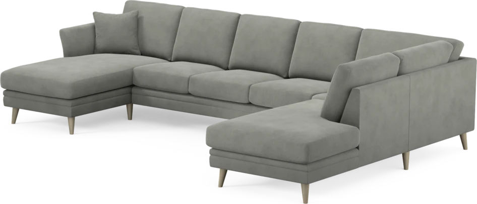 Eden - 3-sits soffa med schäslong vänster och divan höger - Grå
