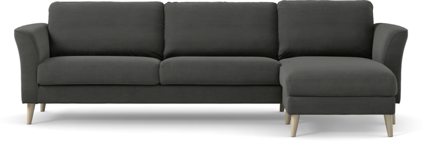 Bridge - 3-sits soffa med schäslong höger - Grå
