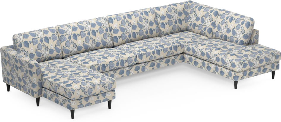 Bridge - 3-sits soffa med schäslong vänster och divan höger - Blå