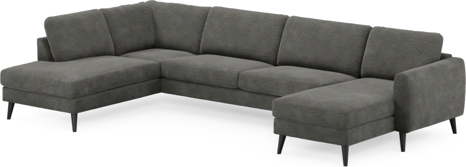 Bridge - 3-sits soffa med divan vänster och schäslong höger - Grå