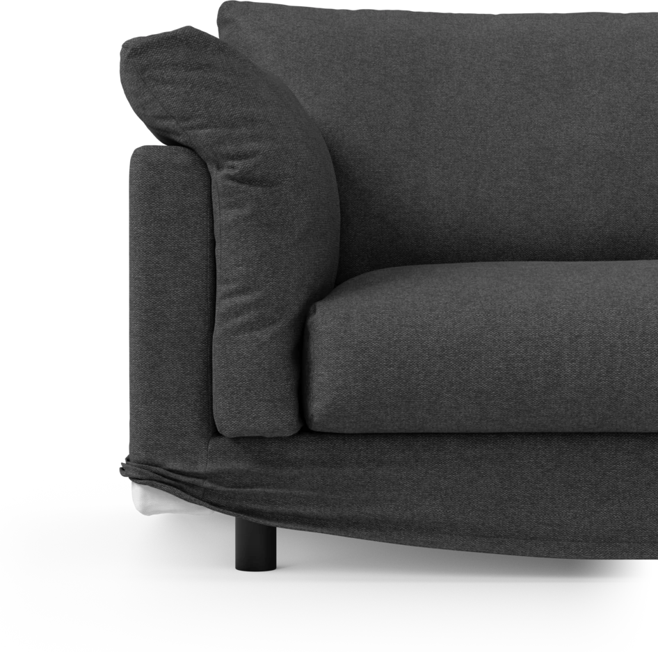 Cherrie Klädsel - Klädsel till 3-sits soffa med divan höger - Svart
