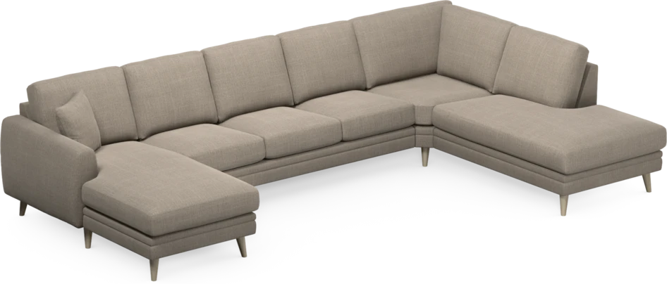 Eden - 3-sits soffa med schäslong vänster och divan höger - Beige