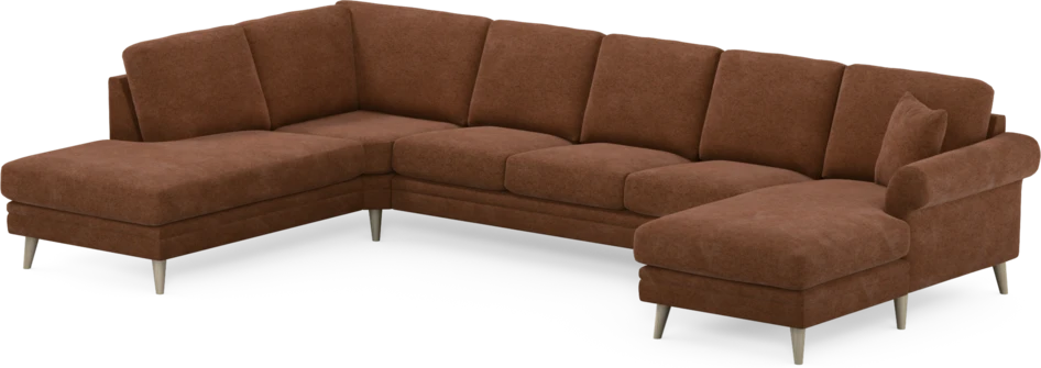 Eden - 3-sits soffa med divan vänster och schäslong höger - Orange