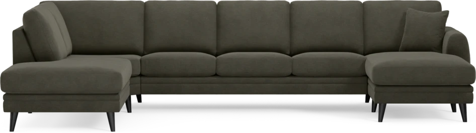 Eden - 3-sits soffa med divan vänster och schäslong höger - Grå