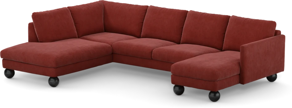 Madison - 2-sits soffa med divan vänster och schäslong höger - Rosa