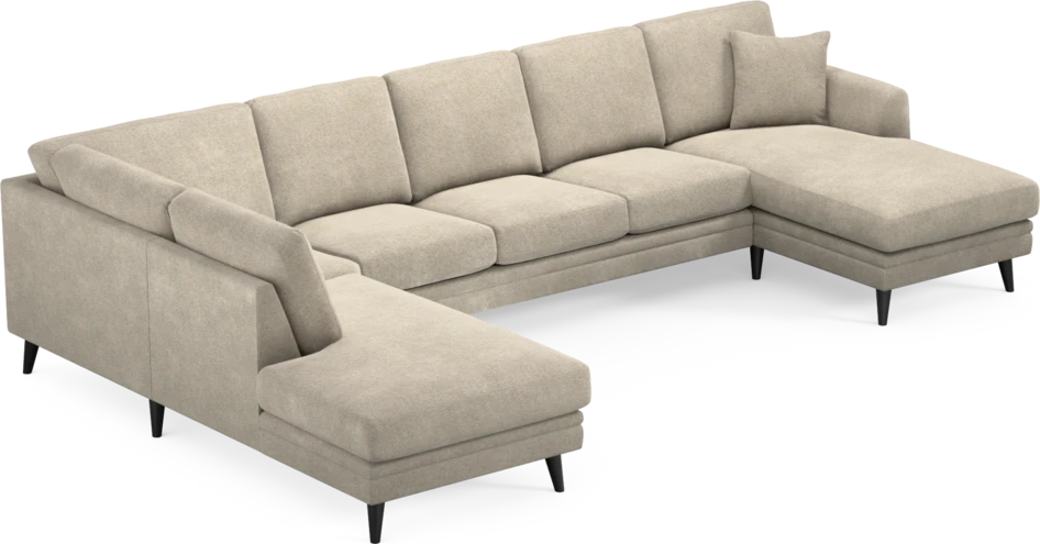 Eden - 3-sits soffa med divan vänster och schäslong höger - Beige