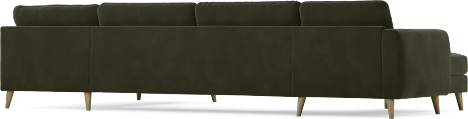 Bridge - 3-sits soffa med schäslong vänster och divan höger - Grön