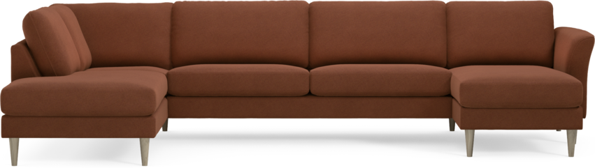 Bridge - 3-sits soffa med divan vänster och schäslong höger - Orange