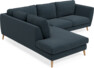 Madison - 2-sits soffa med divan vänster - Turkos