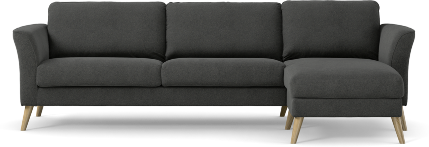 Bridge - 3-sits soffa med schäslong höger - Svart