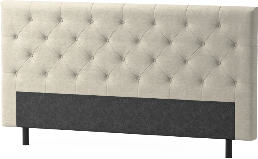 Delux Pikerad Låg - Sänggavel, 90-210 cm - Beige