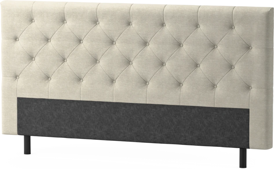 Delux Pikerad Låg - Sänggavel, 90-210 cm - Beige