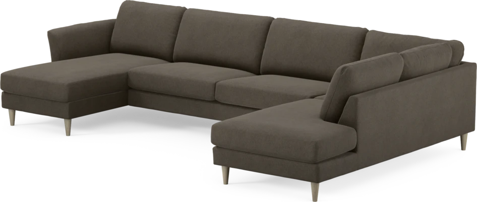 Bridge - 3-sits soffa med schäslong vänster och divan höger - Brun