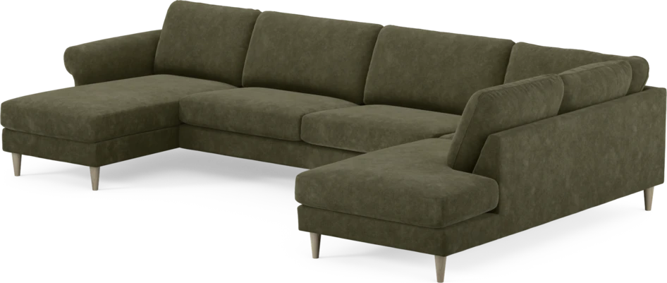 Bridge - 3-sits soffa med schäslong vänster och divan höger - Grön