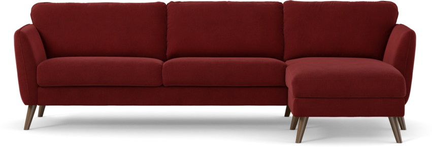 Bridge - 3-sits soffa med schäslong höger - Röd