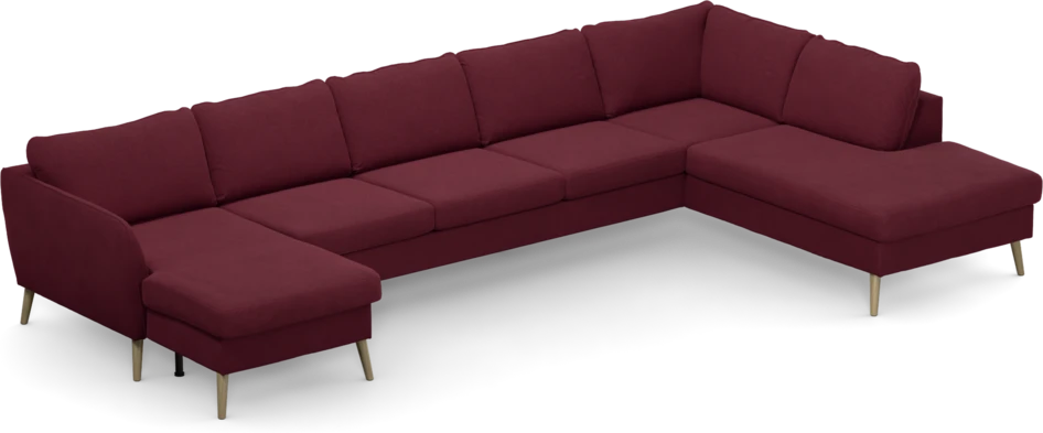 County - 4-sits soffa med schäslong vänster och divan höger - Röd
