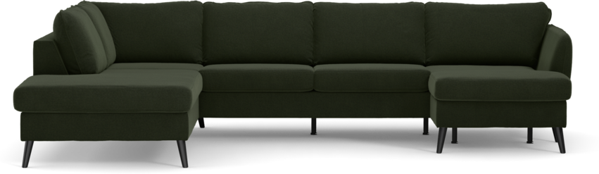 County - 3-sits soffa med divan vänster och schäslong höger - Grön
