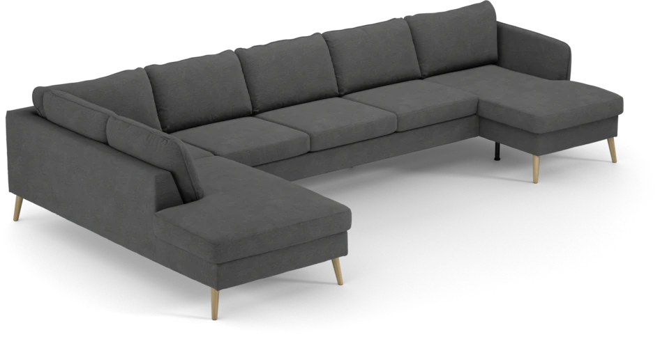 County - 4-sits soffa med divan vänster och schäslong höger - Grå