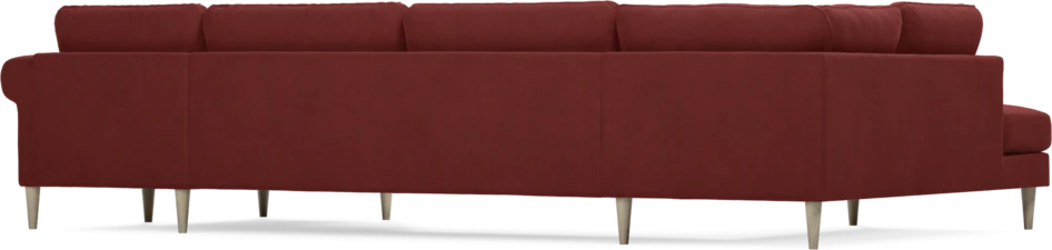 Bridge - 3-sits soffa med divan vänster och schäslong höger - Röd