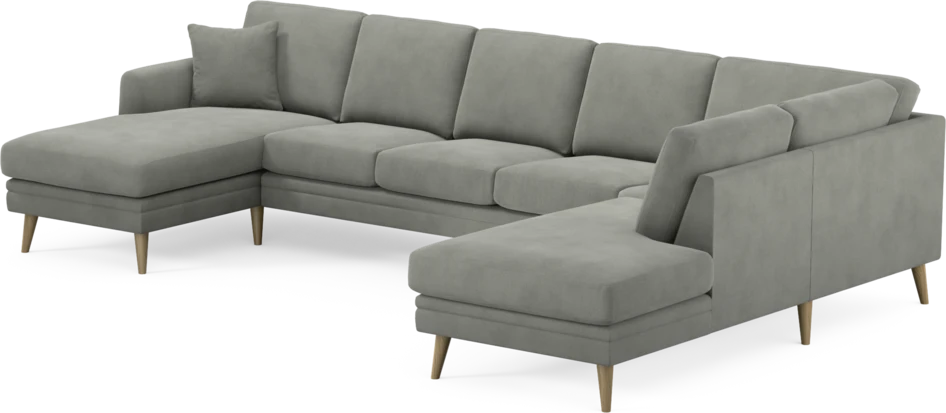Eden - 3-sits soffa med schäslong vänster och divan höger - Grå